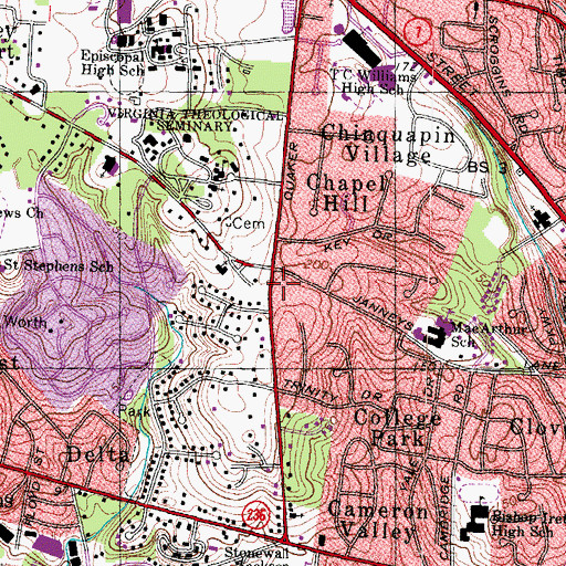 Topographic Map of Second Presbyterian Church, VA