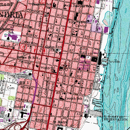 Topographic Map of Downtown Baptist Church, VA
