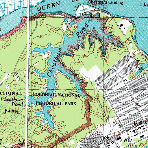 Topographic Map of Cheatham Pond, VA