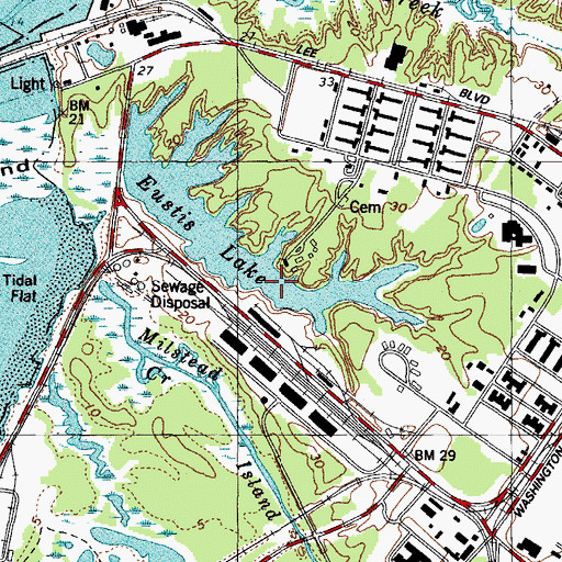 Topographic Map of Eustis Lake, VA