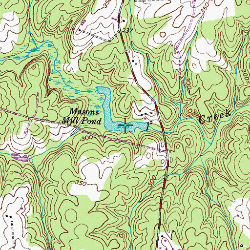 Topographic Map of Masons Mill Pond, VA