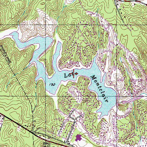 Topographic Map of Lake Montclair, VA