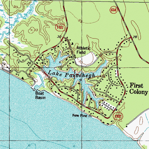 Topographic Map of Lake Pasbehegh, VA
