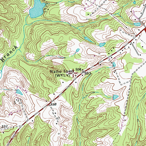 Topographic Map of WBBC-AM (Blackstone), VA