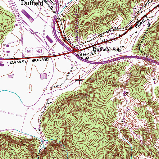 Topographic Map of WDUF-AM (Duffield), VA