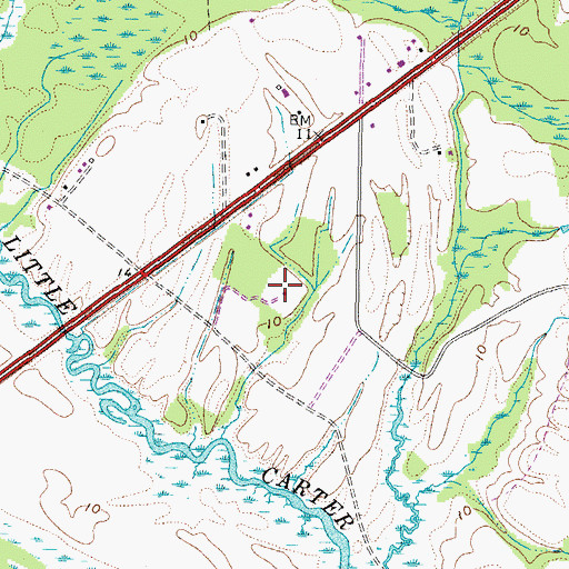 Topographic Map of WRAR-AM (Tappahannock), VA