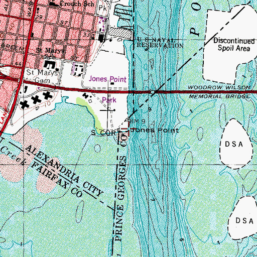 Topographic Map of Jones Point, VA