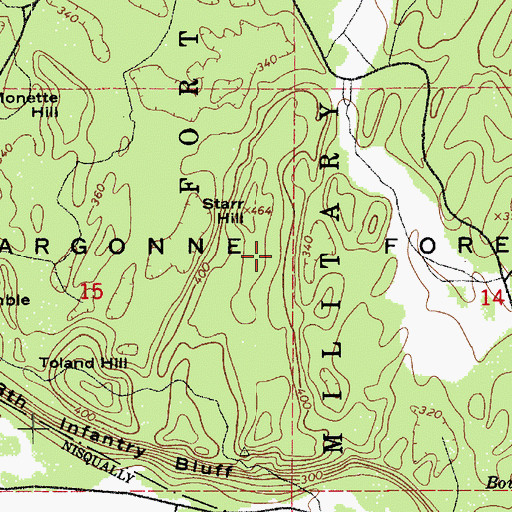 Topographic Map of Argonne Forest, WA