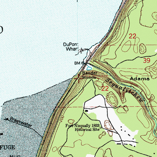 Topographic Map of Bender Woods, WA