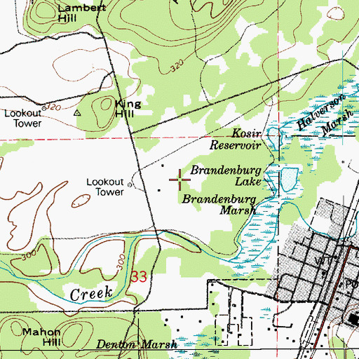 Topographic Map of Brandenburg Marsh, WA