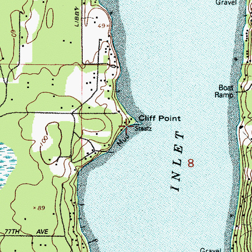 Topographic Map of Cliff Point, WA