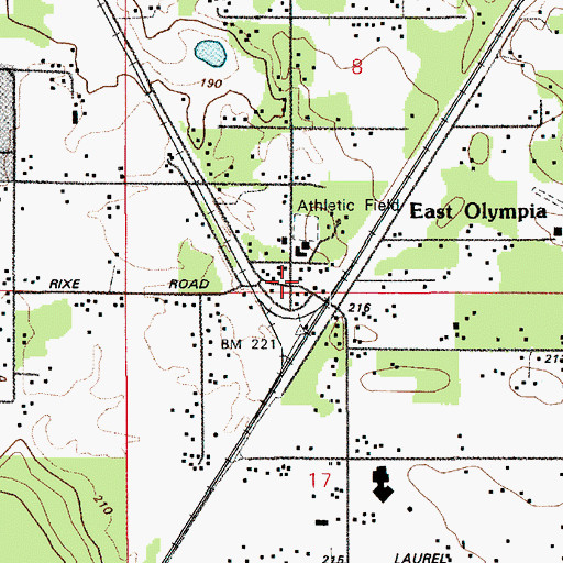 Topographic Map of East Olympia, WA