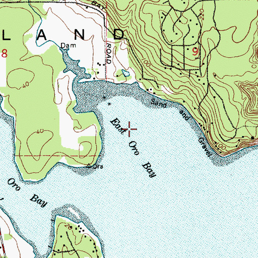 Topographic Map of East Oro Bay, WA