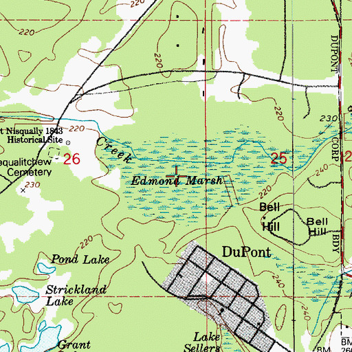 Topographic Map of Edmond Marsh, WA