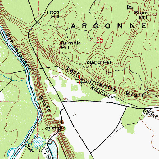 Topographic Map of Eighteenth Infantry Bluff, WA