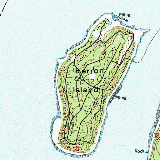 Topographic Map of Herron Island, WA