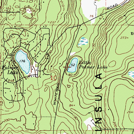Topographic Map of Little Palmer Lake, WA