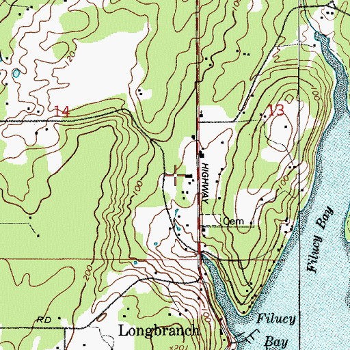 Topographic Map of Longbranch School, WA