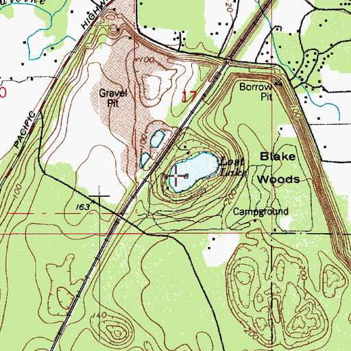 Topographic Map of Lost Lake, WA