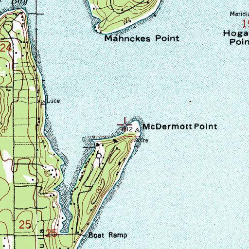 Topographic Map of McDermott Point Lighthouse, WA