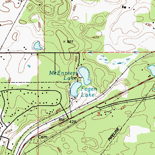 Topographic Map of McEnniery Lake, WA