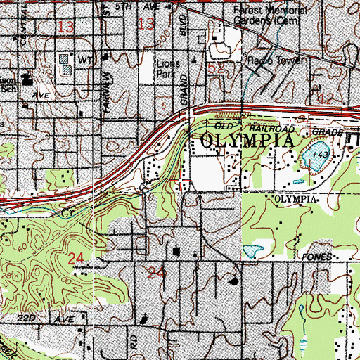 Topographic Map of McKinley School, WA