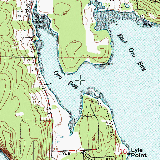 Topographic Map of Oro Bay, WA