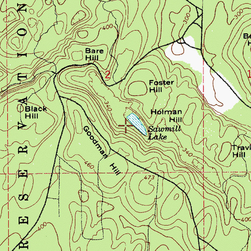 Topographic Map of Sawmill Lake, WA
