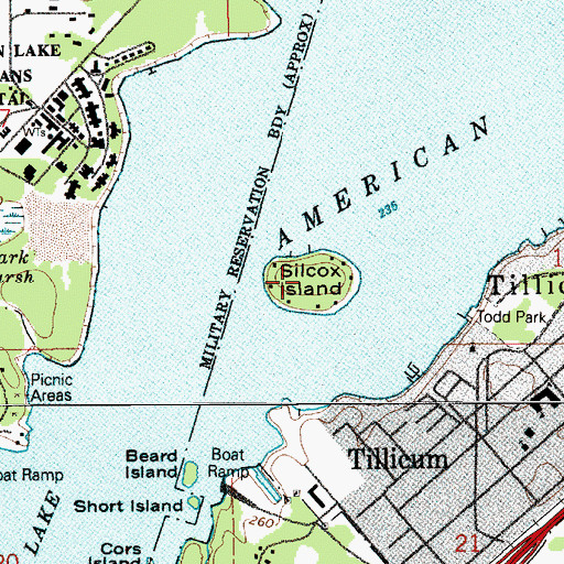 Topographic Map of Silcox Island, WA