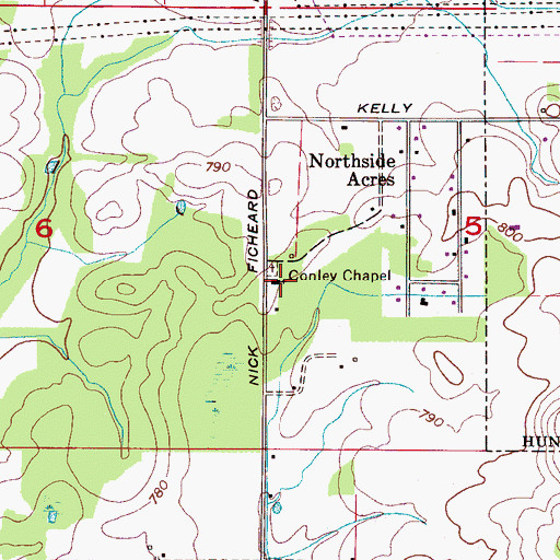 Topographic Map of Conley Chapel Christian Methodist Episcopal Church, AL
