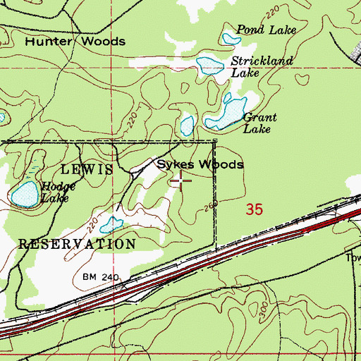 Topographic Map of Sykes Woods, WA
