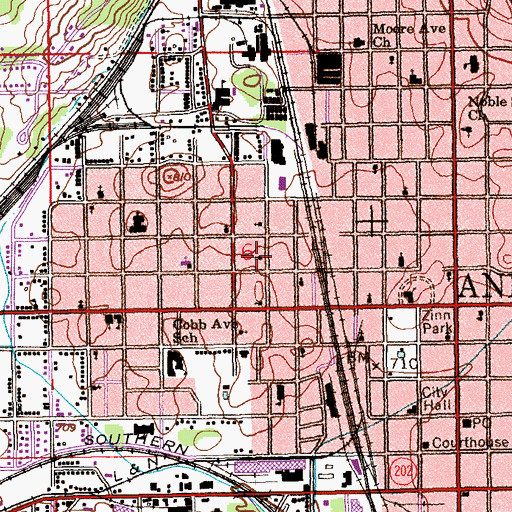 Topographic Map of Murray Christian Methodist Episcopal Temple, AL