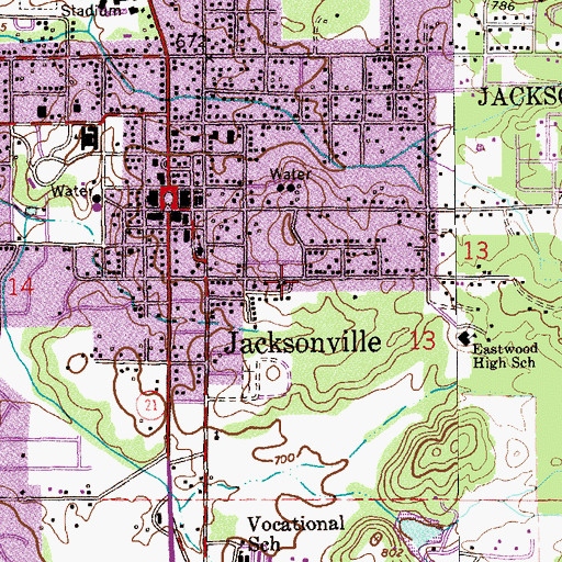 Topographic Map of Saint Paul Christian Methodist Episcopal Church, AL