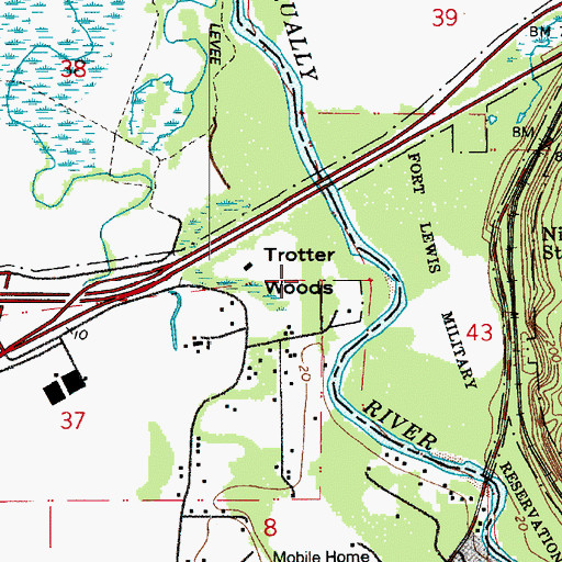 Topographic Map of Trotter Woods, WA