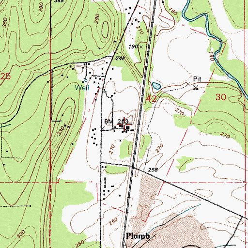 Topographic Map of Plumb, WA