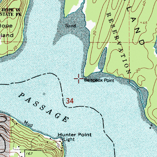 Topographic Map of Belspeox Point, WA
