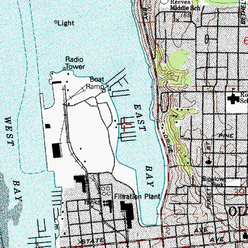 Topographic Map of East Bay, WA
