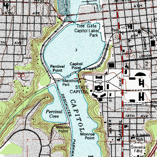 Topographic Map of Capitol Point, WA