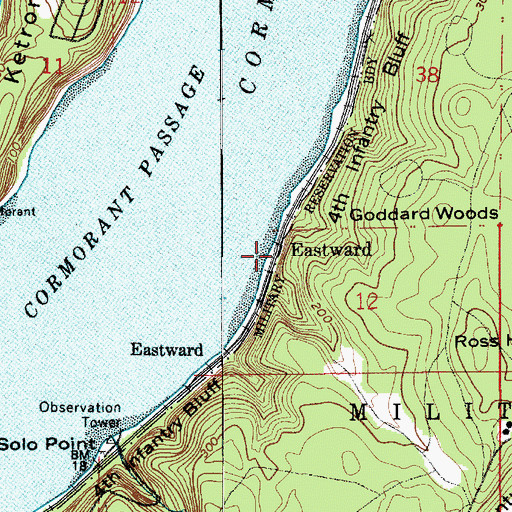 Topographic Map of Eastward, WA
