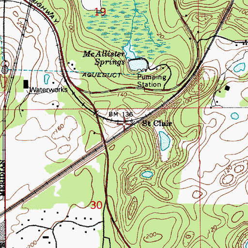 Topographic Map of Saint Clair, WA