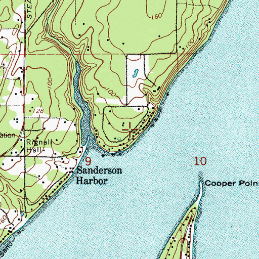 Topographic Map of Edgewater Beach, WA