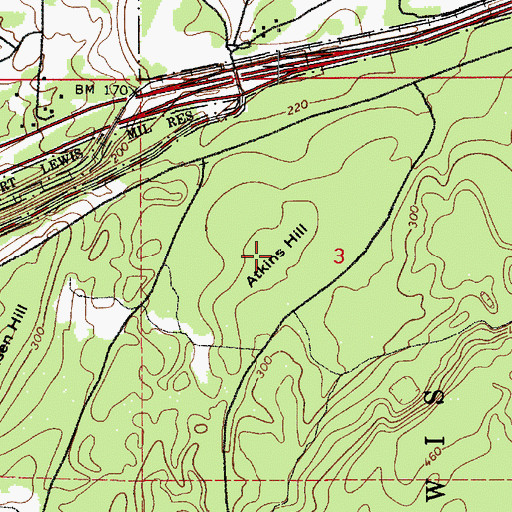 Topographic Map of Atkins Hill, WA