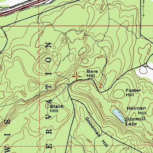 Topographic Map of Bare Hill, WA