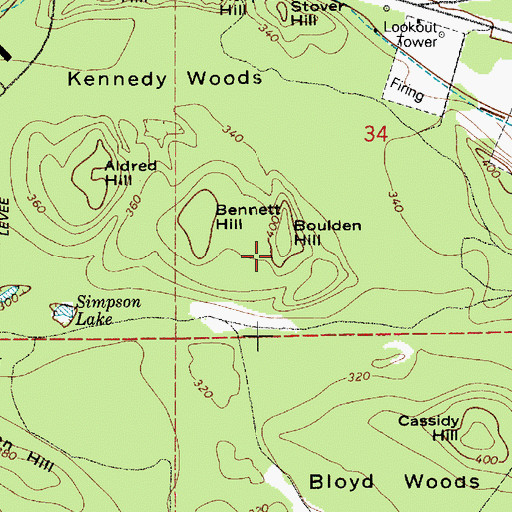 Topographic Map of Boulden Hill, WA
