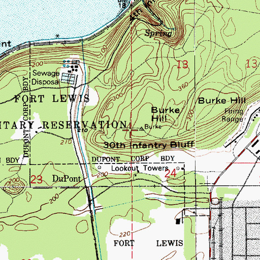 Topographic Map of Burke Hill, WA