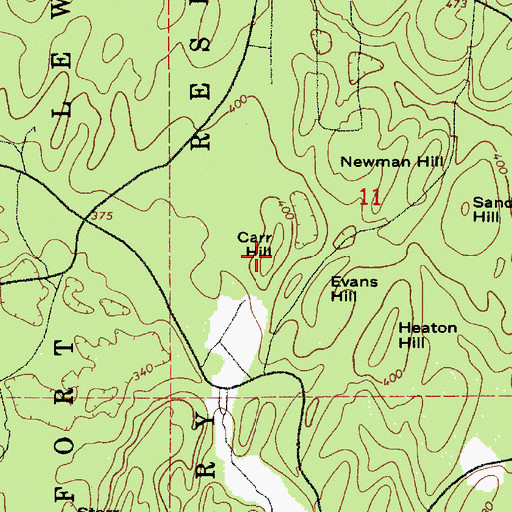 Topographic Map of Carr Hill, WA