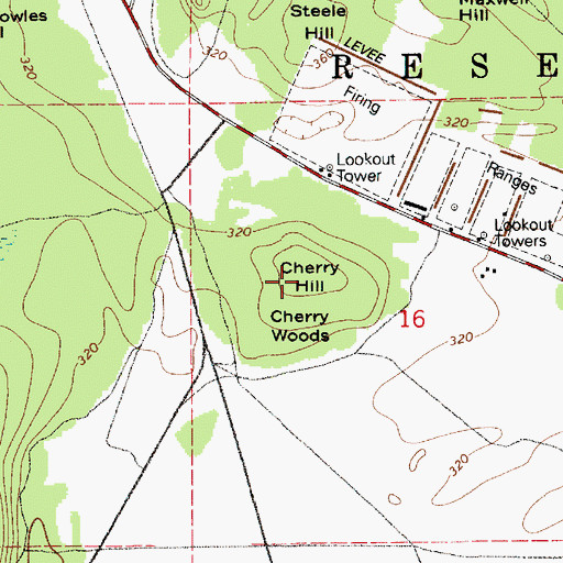 Topographic Map of Cherry Hill, WA