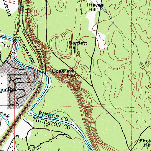 Topographic Map of Cosgrave Hill, WA