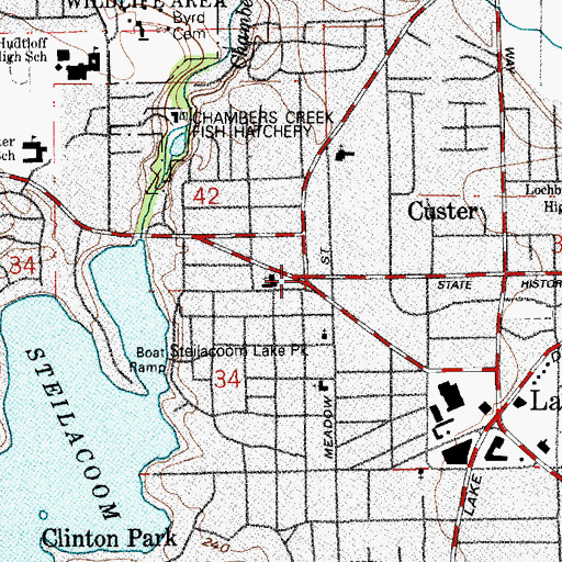Topographic Map of Custer, WA