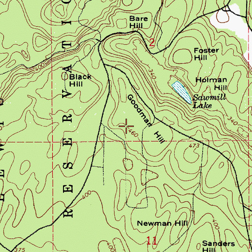 Topographic Map of Goodman Hill, WA